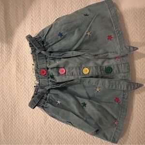 Boden Denim Skirt with Star Pattern